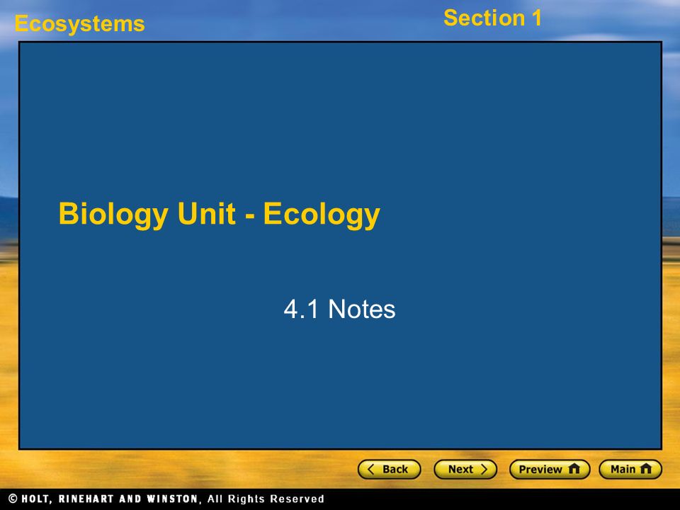 Biology Unit - Ecology 4.1 Notes