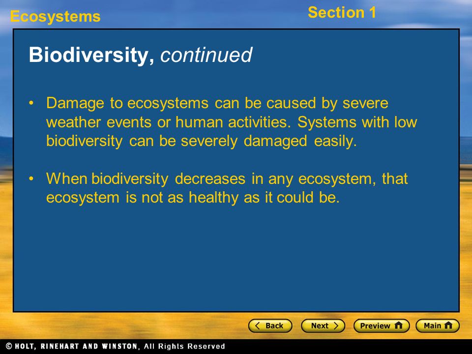 Biodiversity, continued