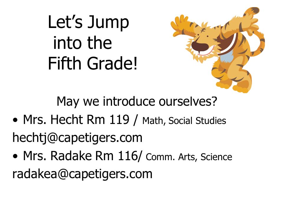 Let’s Jump into the Fifth Grade!