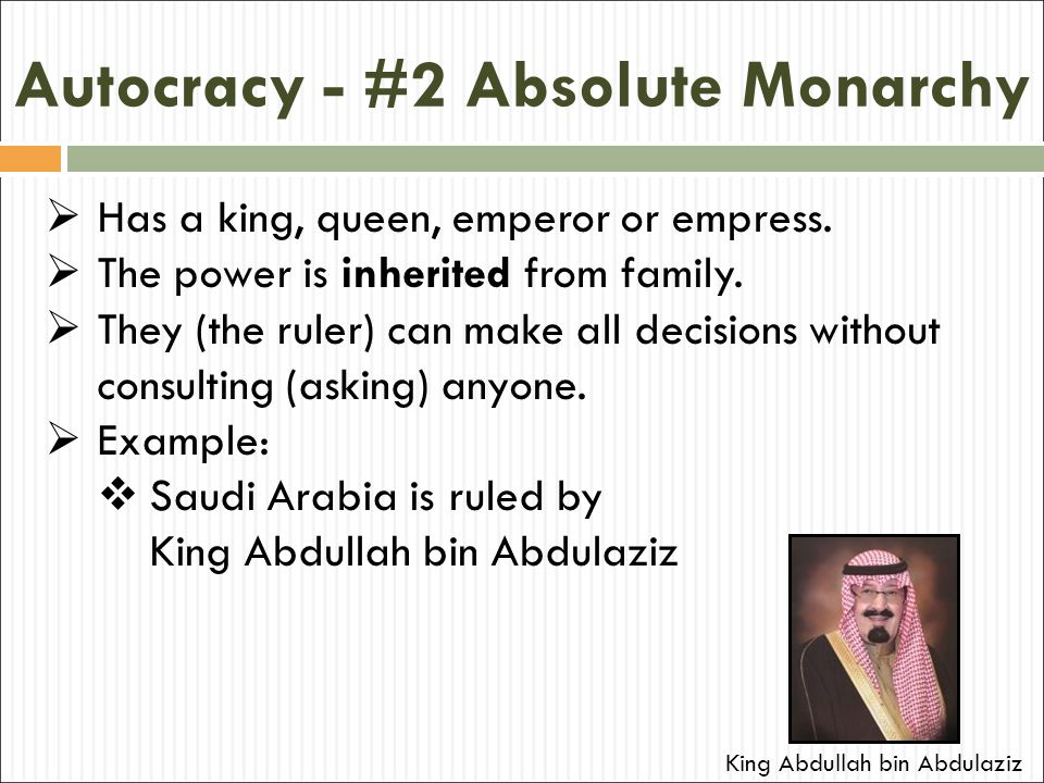 Autocracy - #2 Absolute Monarchy