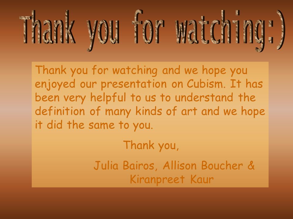Thank you for watching:)