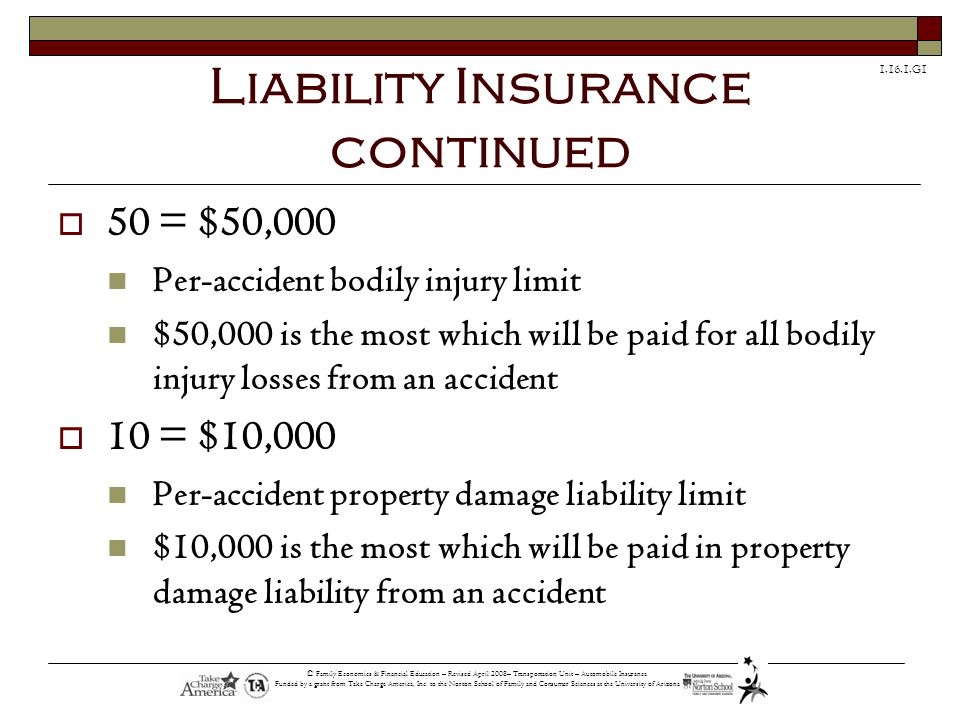 Liability Insurance continued