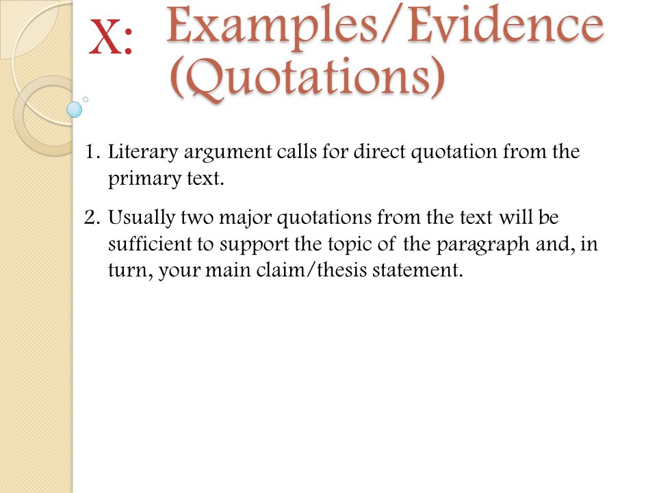 Examples/Evidence (Quotations)