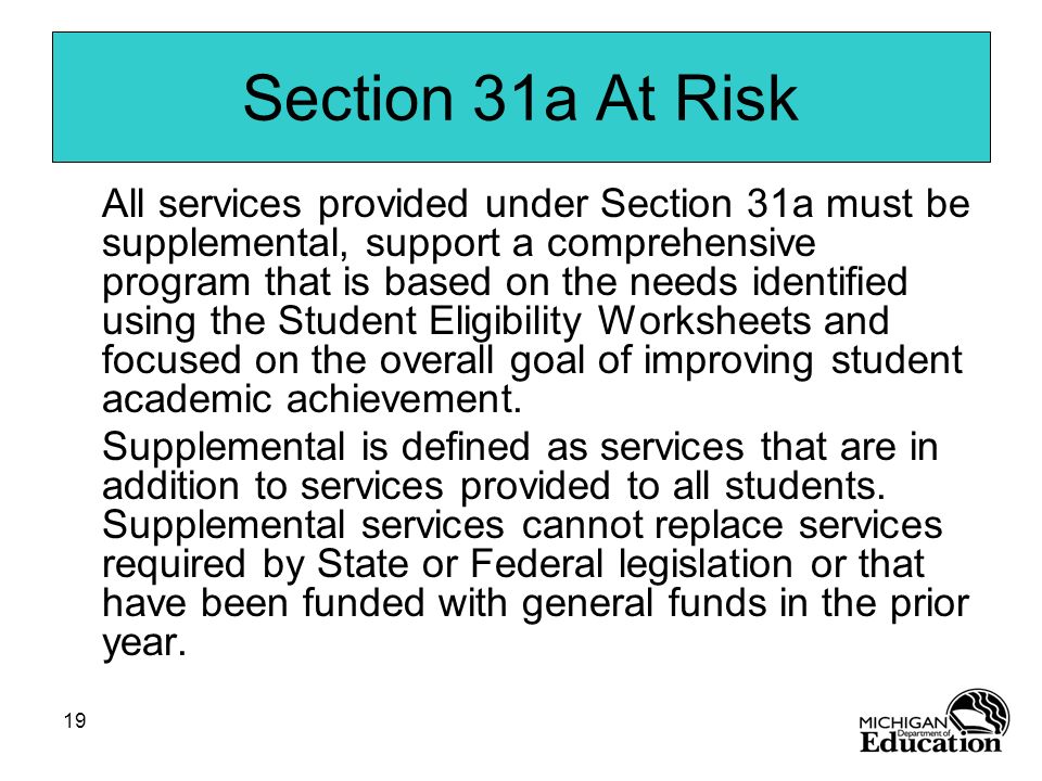 Section 31a At Risk