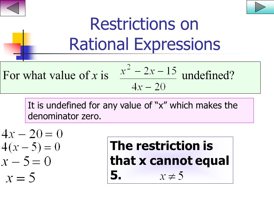 Restrictions on Rational Expressions