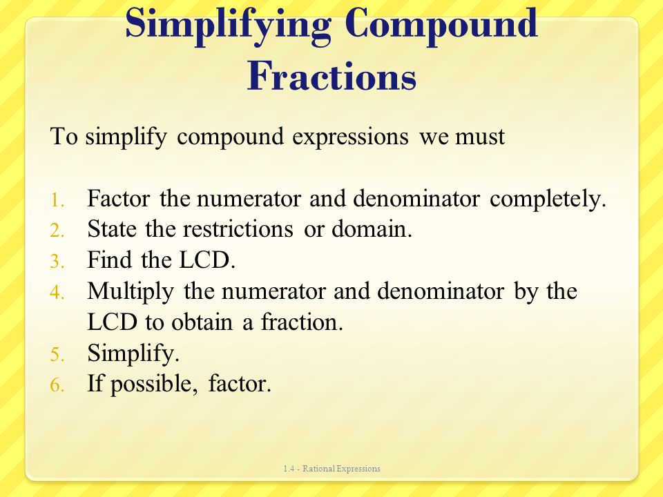 Simplifying Compound Fractions