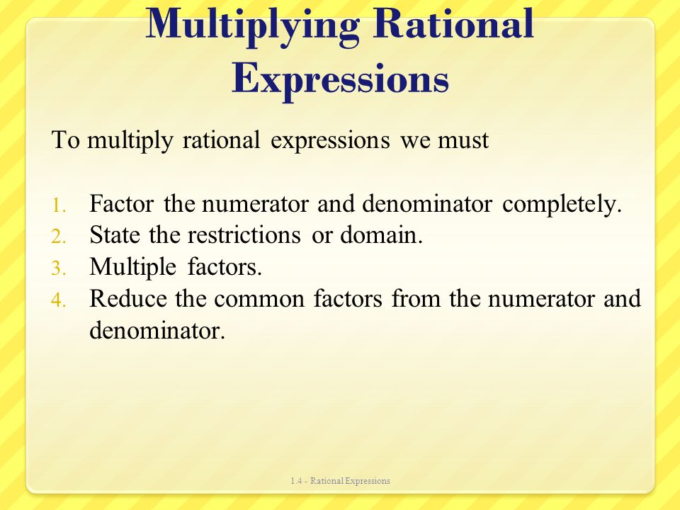 Multiplying Rational Expressions