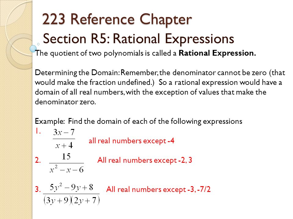 Section R5: Rational Expressions