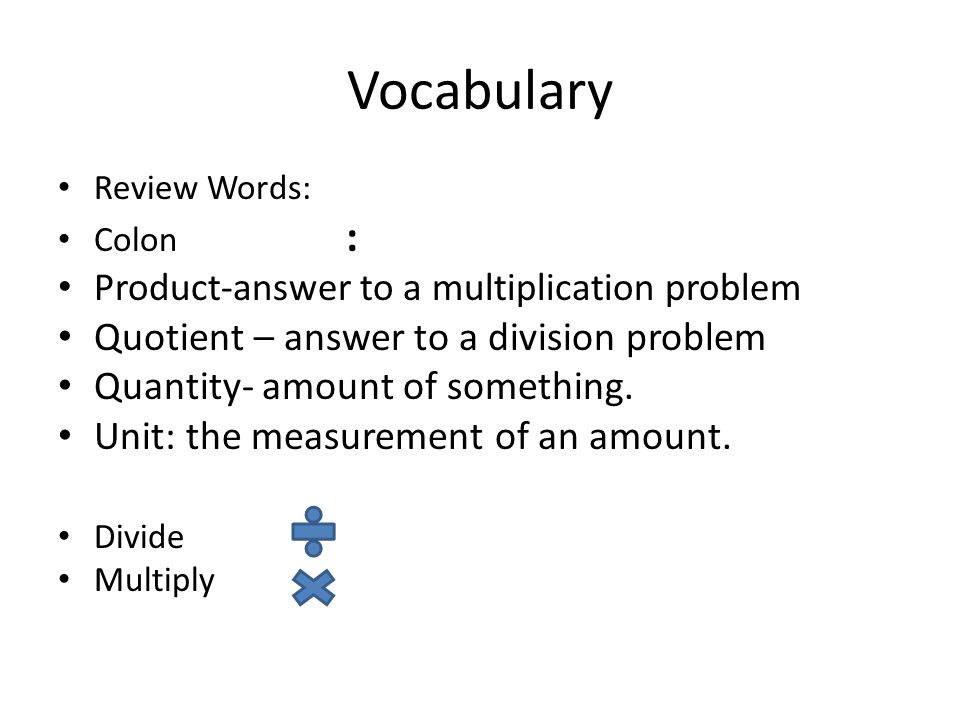 Vocabulary Quotient – answer to a division problem
