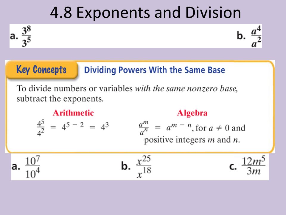 4.8 Exponents and Division