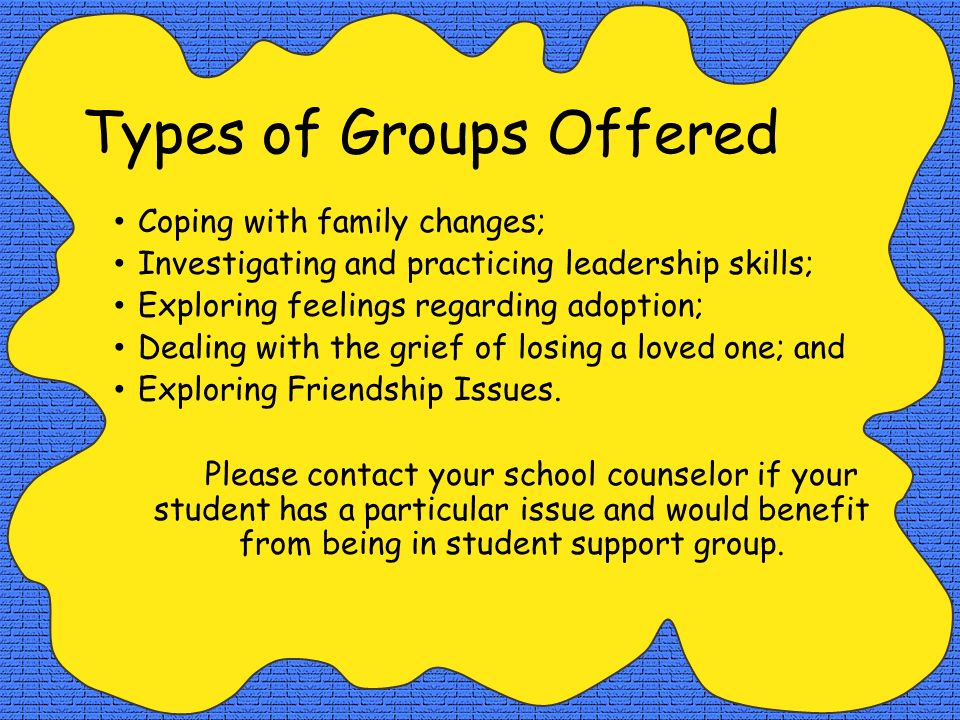 Types of Groups Offered