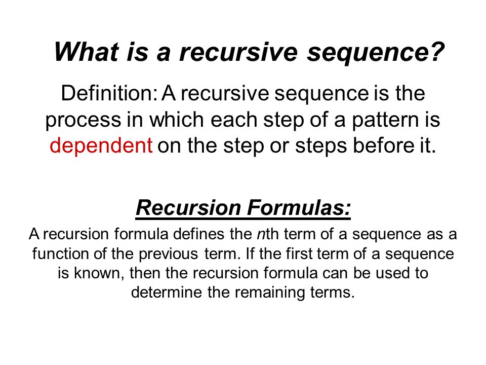 What is a recursive sequence