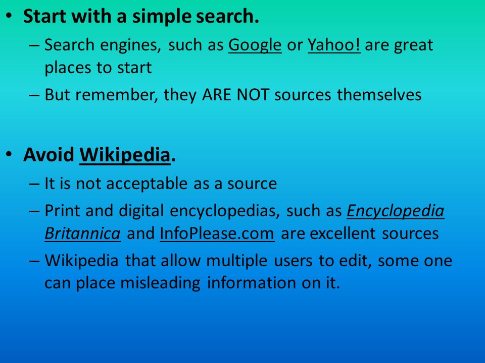 Start with a simple search.