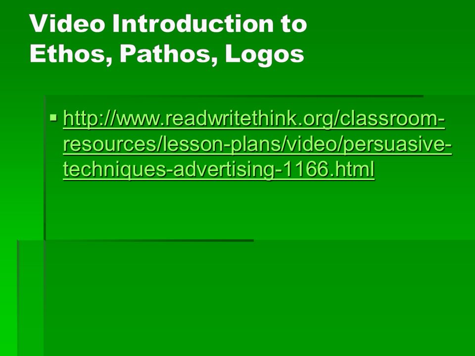 Video Introduction to Ethos, Pathos, Logos