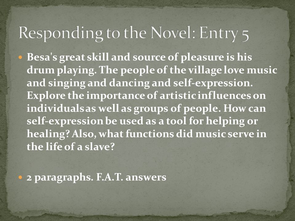 Responding to the Novel: Entry 5