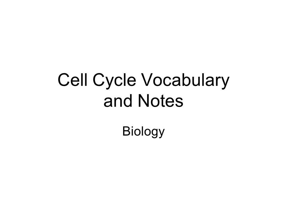 Cell Cycle Vocabulary and Notes