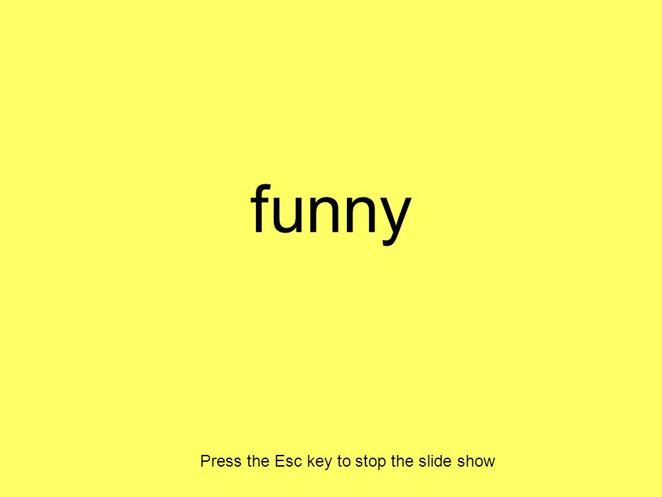 funny Press the Esc key to stop the slide show