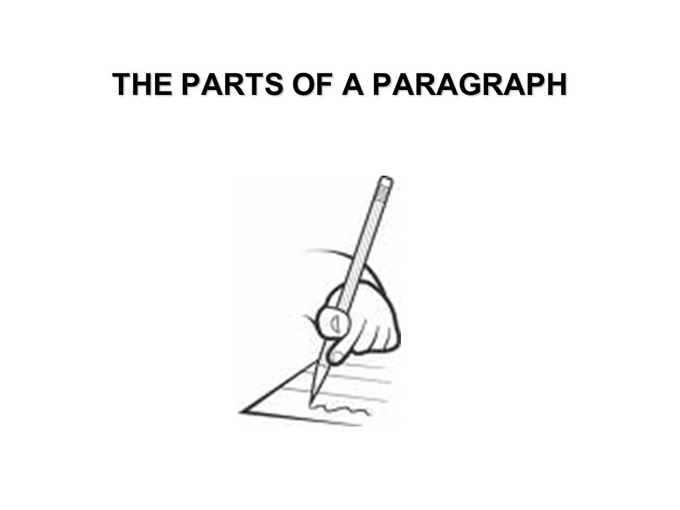 THE PARTS OF A PARAGRAPH