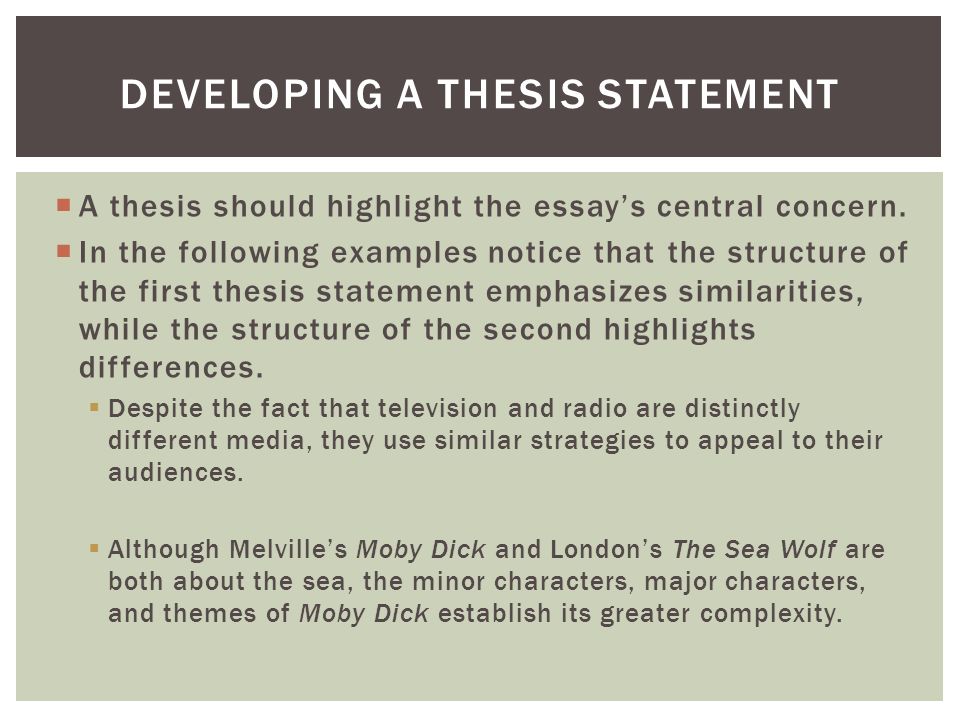 Developing a thesis statement