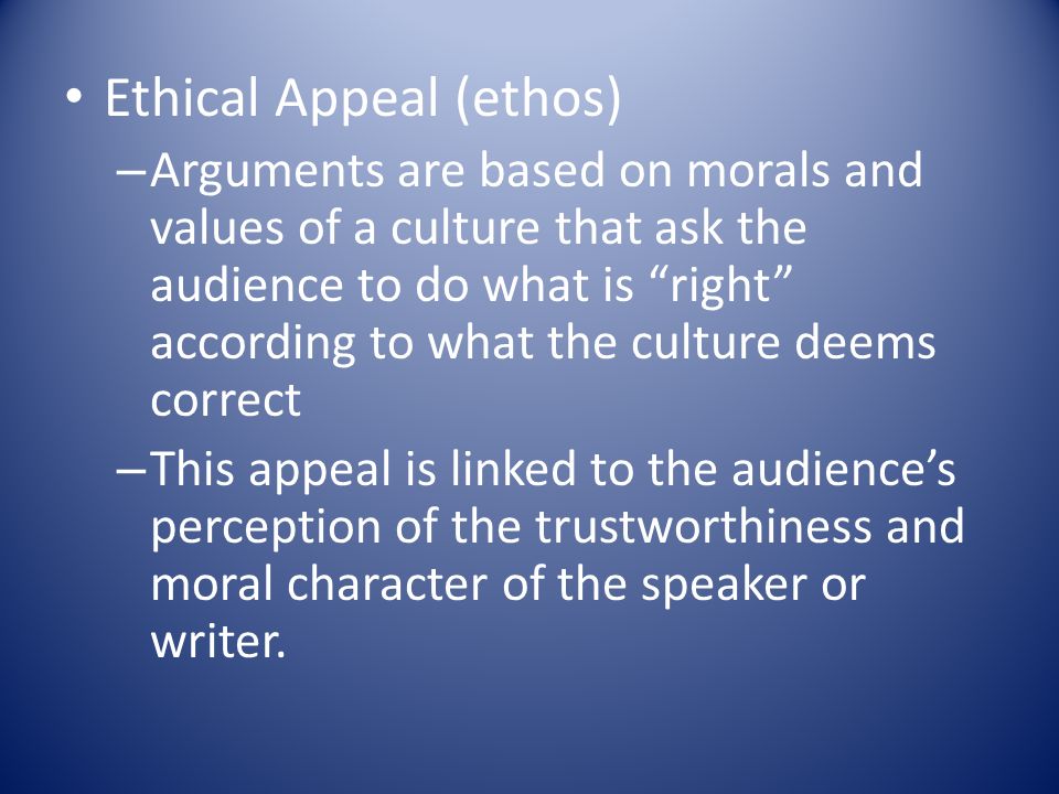 Ethical Appeal (ethos)
