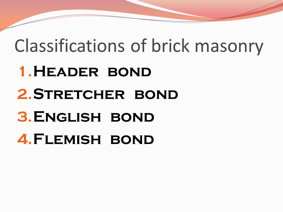 Classifications of brick masonry