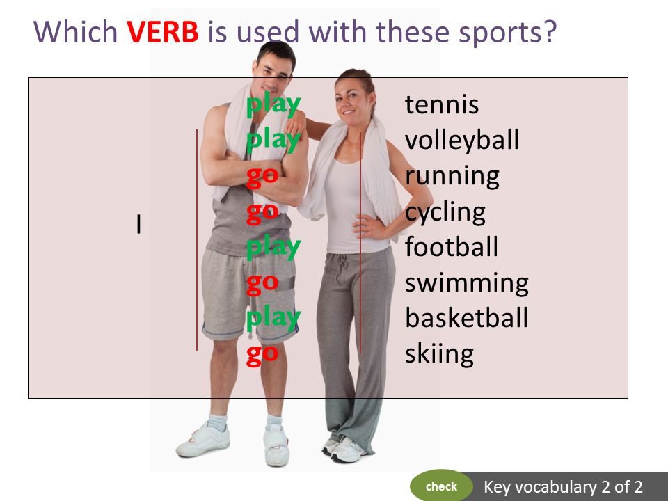 Which VERB is used with these sports
