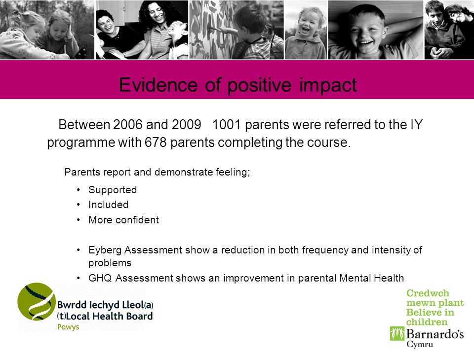 Evidence of positive impact