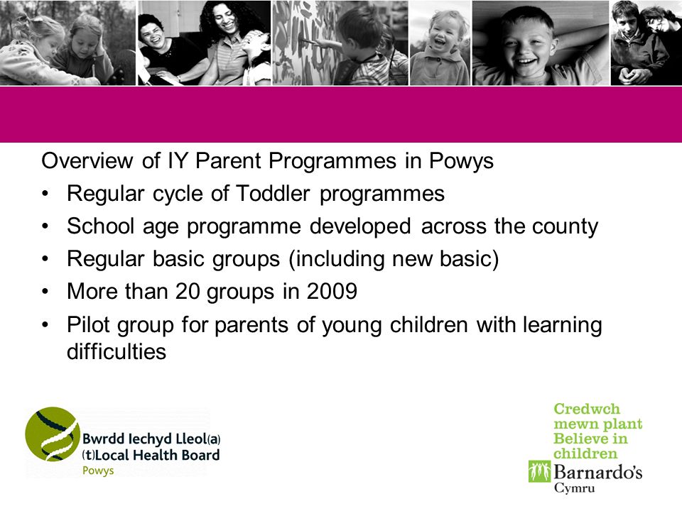 Overview of IY Parent Programmes in Powys