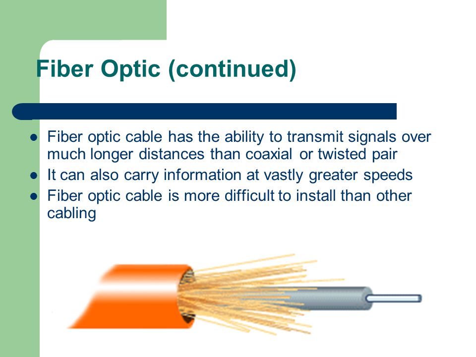 Fiber Optic (continued)