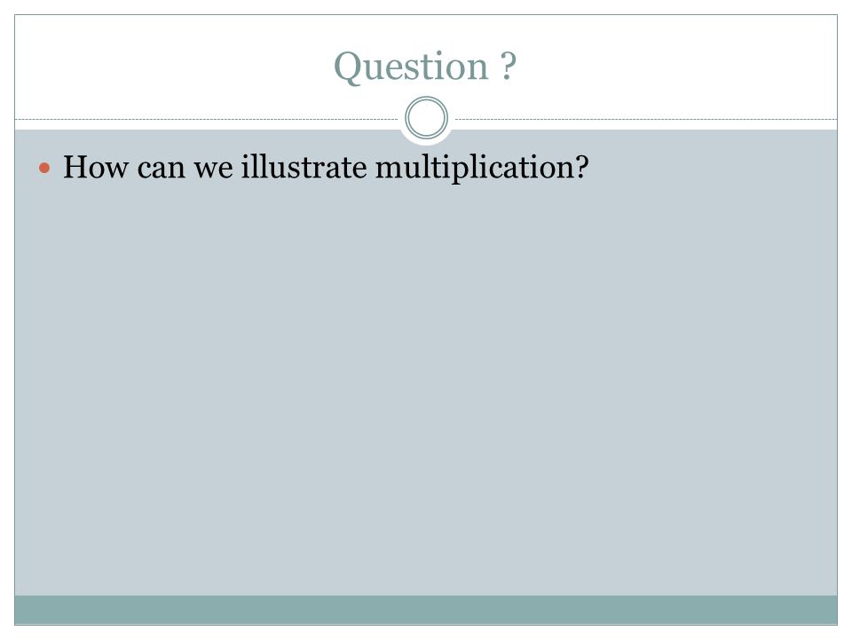 Question How can we illustrate multiplication