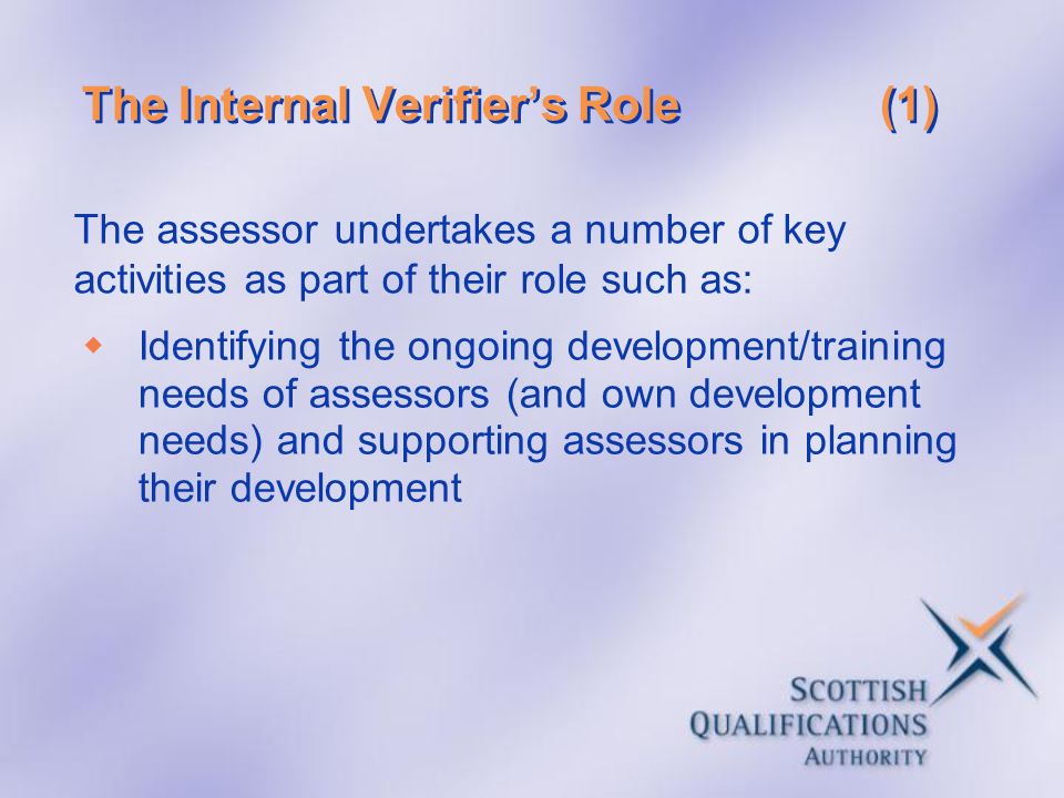The Internal Verifier’s Role (1)
