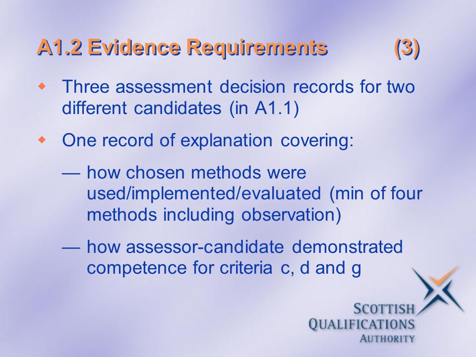 A1.2 Evidence Requirements (3)