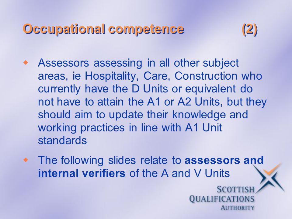 Occupational competence (2)