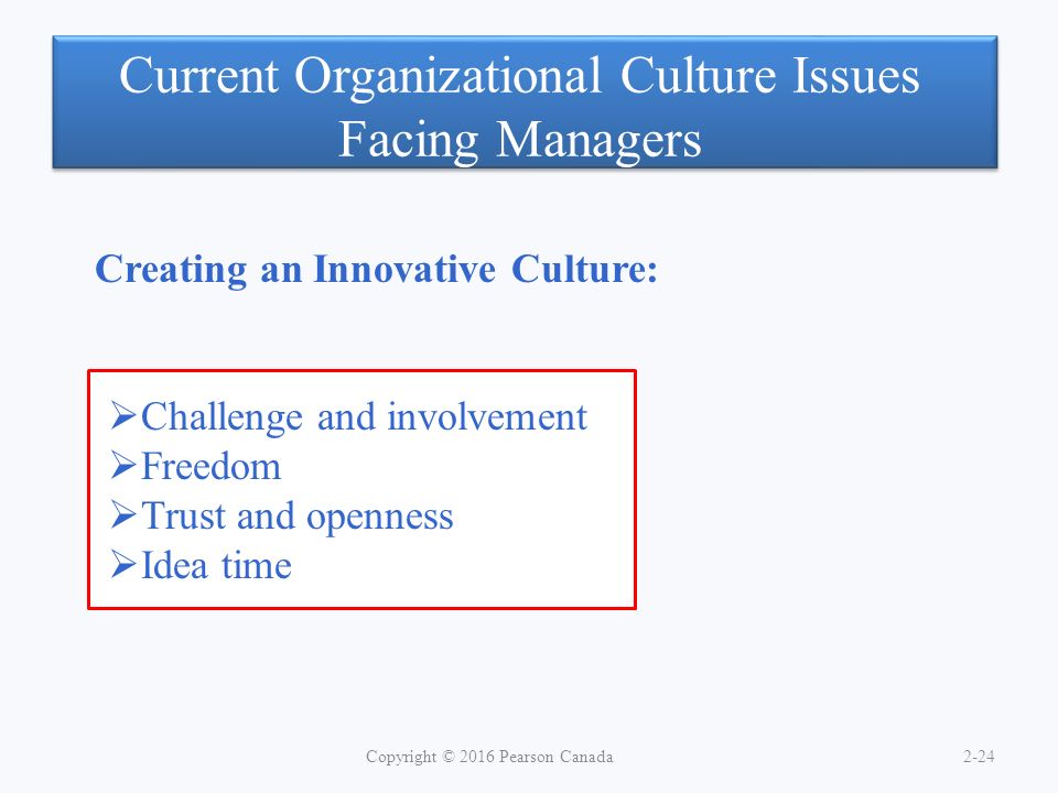 Current Organizational Culture Issues Facing Managers
