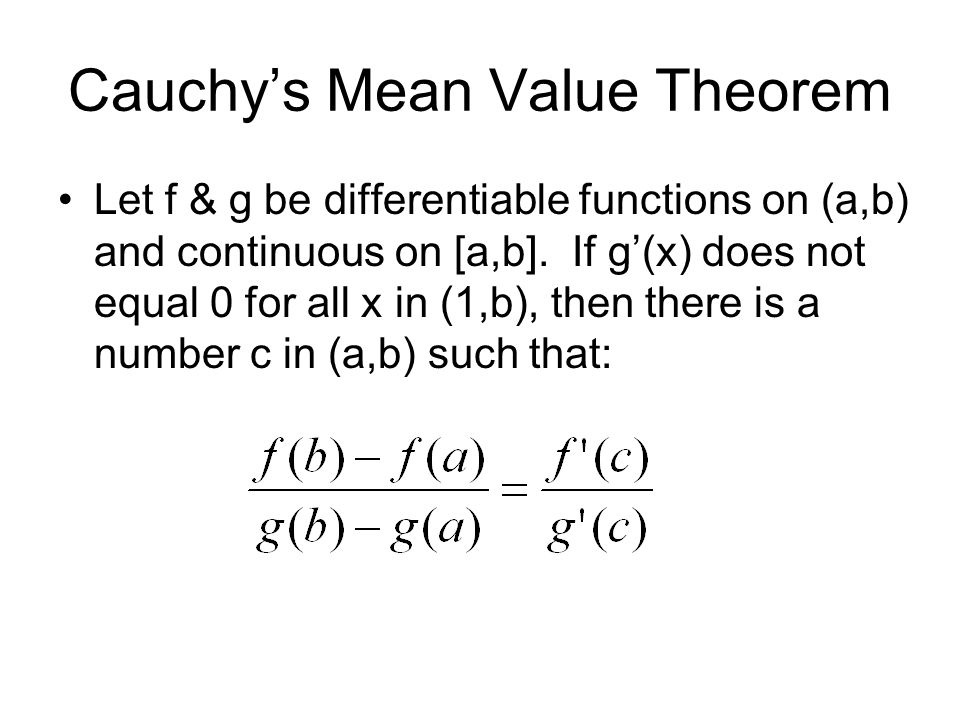 Cauchy’s Mean Value Theorem