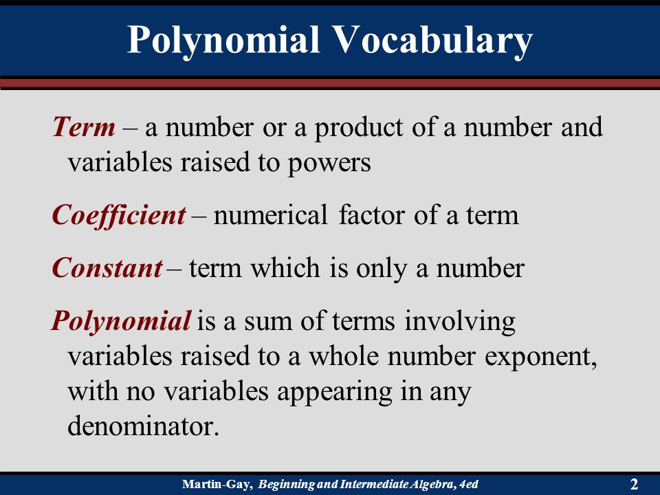 Polynomial Vocabulary