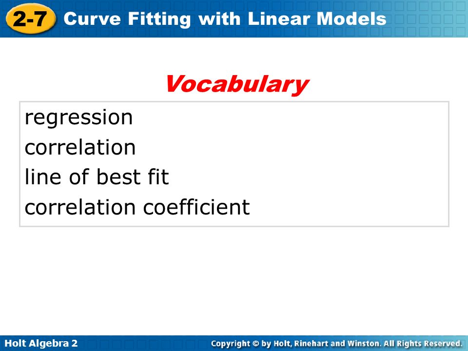 Vocabulary regression correlation line of best fit