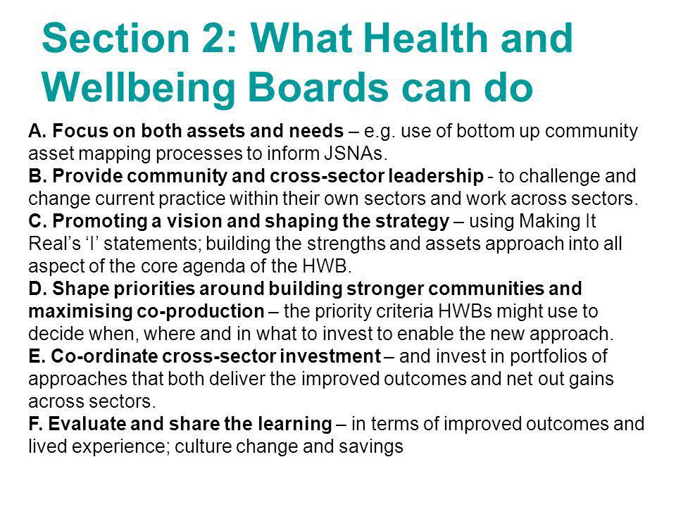 Section 2: What Health and Wellbeing Boards can do