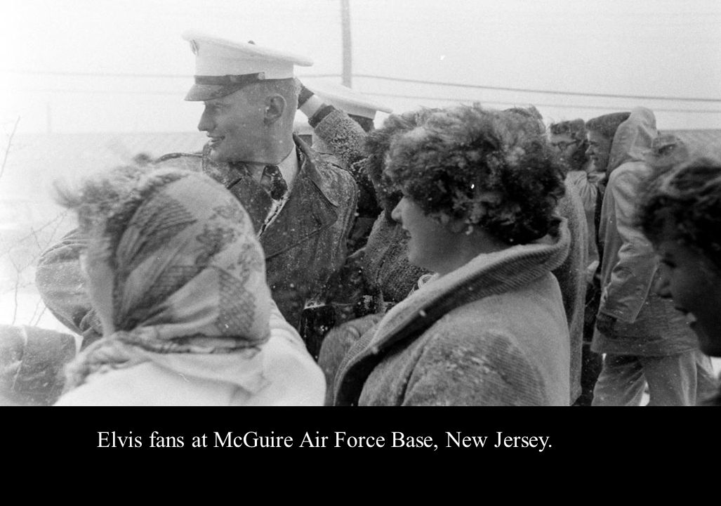 Elvis fans at McGuire Air Force Base, New Jersey.