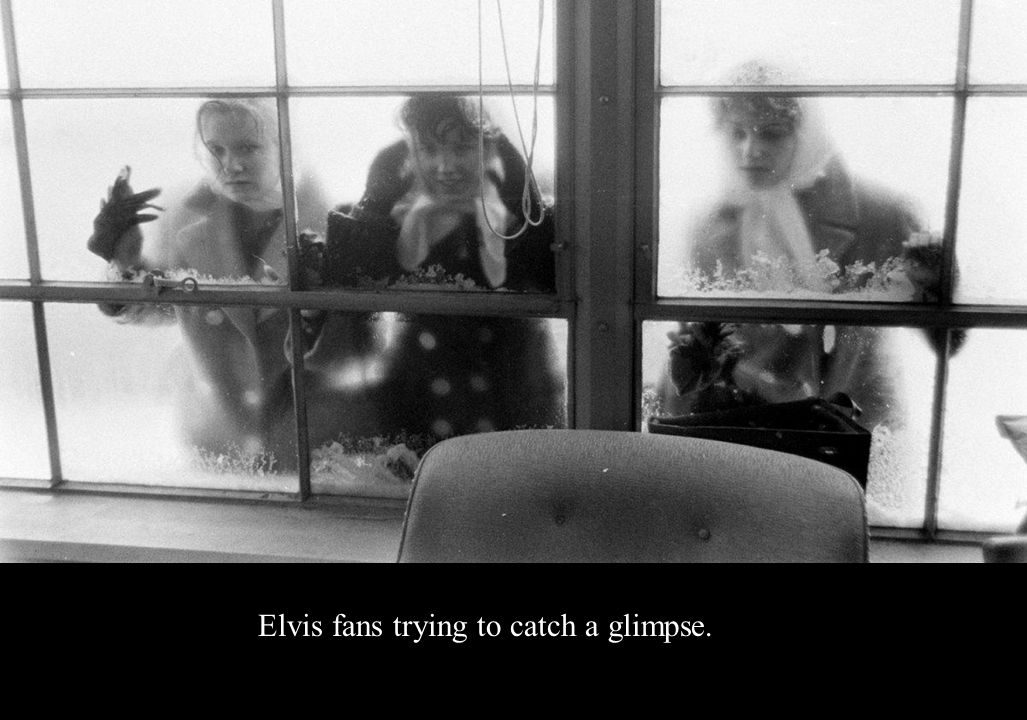 Elvis fans trying to catch a glimpse.