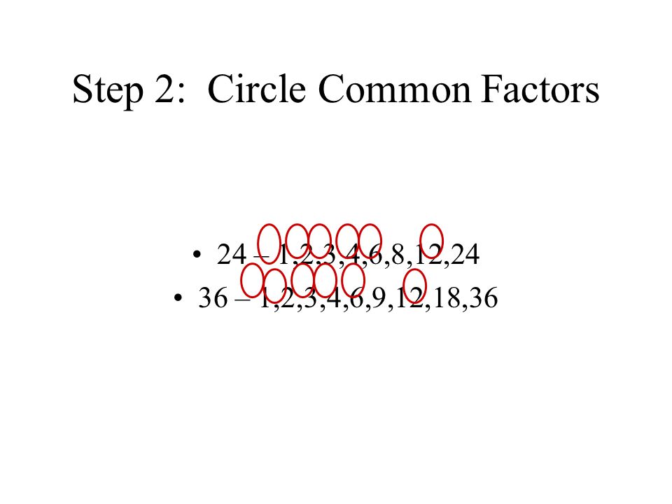 Step 2: Circle Common Factors