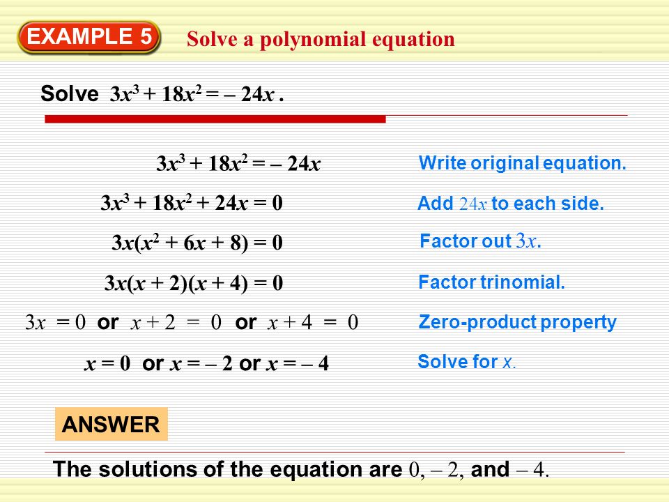 Solve a polynomial equation