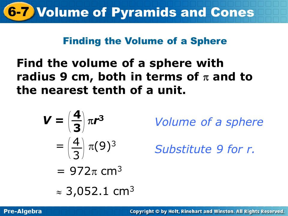 Finding the Volume of a Sphere