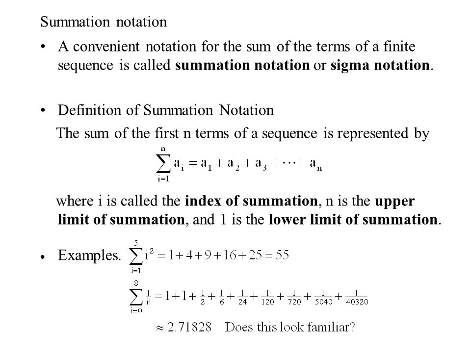 Definition of Summation Notation