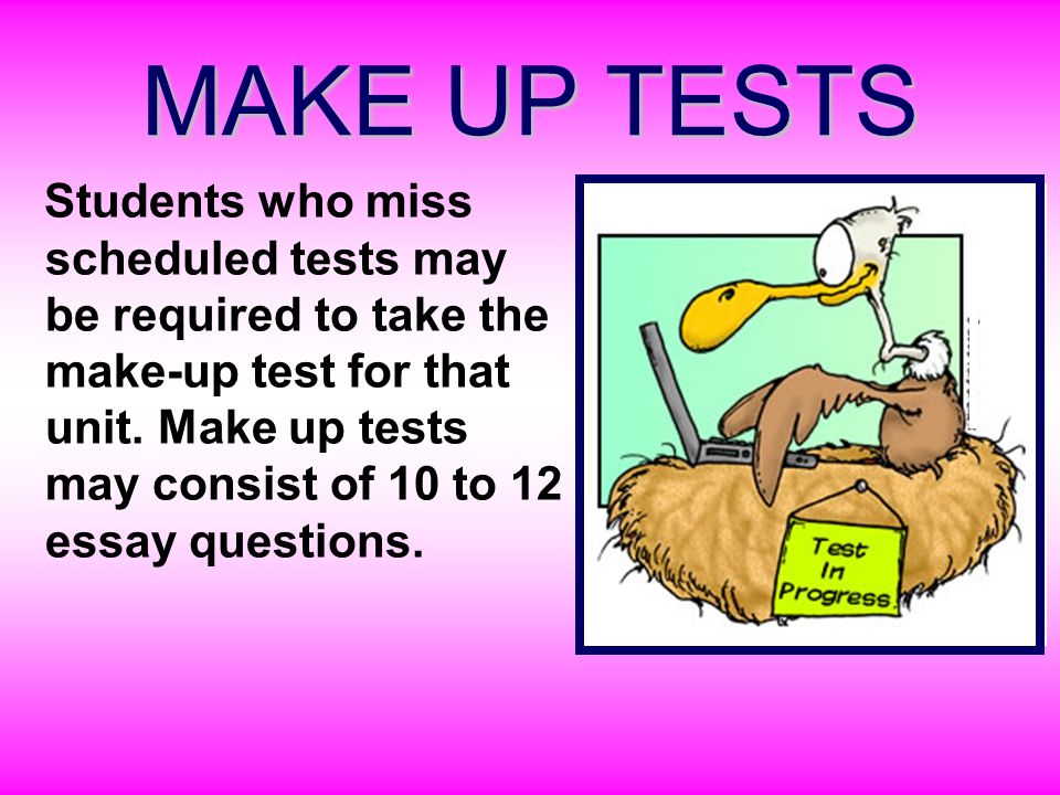 MAKE UP TESTS