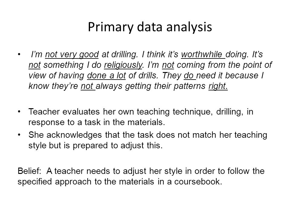 Primary data analysis