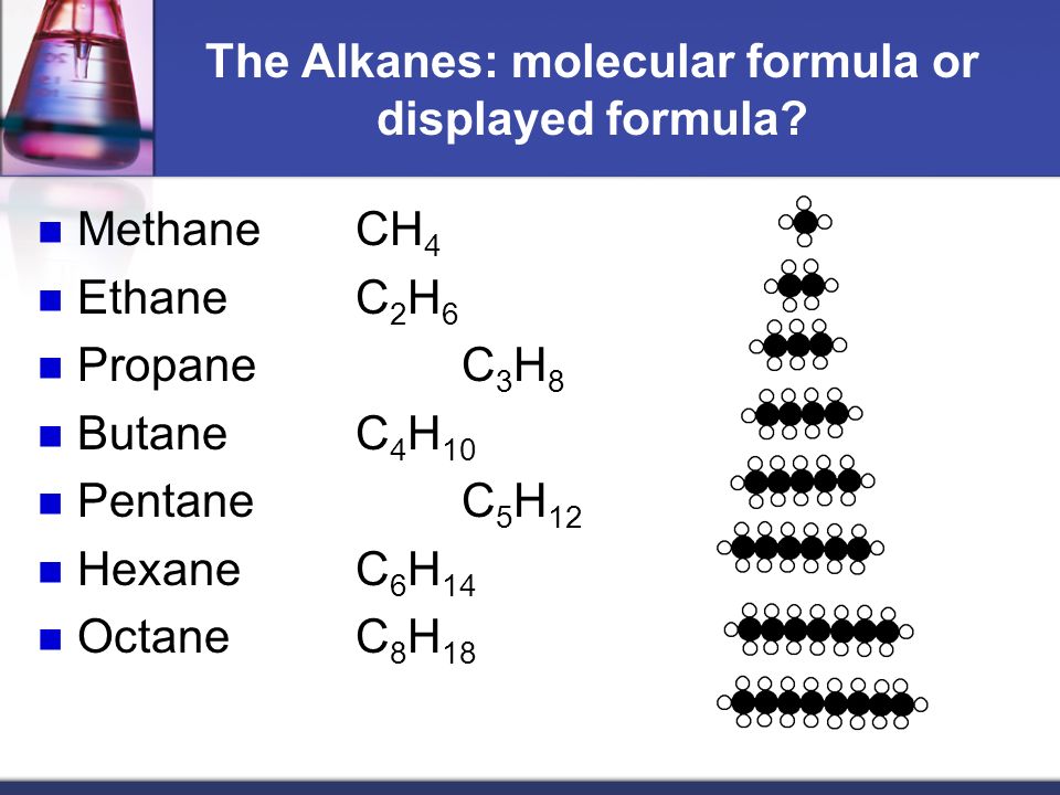The Alkanes: molecular formula or displayed formula