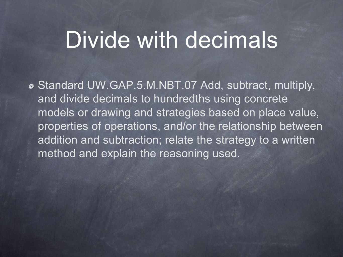 Divide with decimals