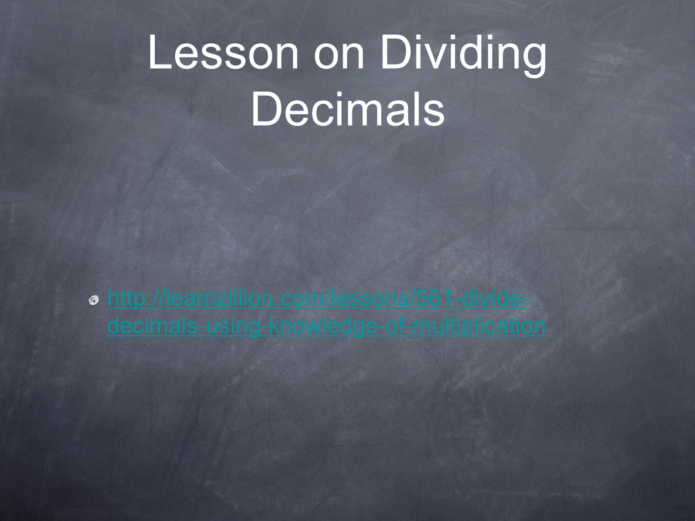 Lesson on Dividing Decimals