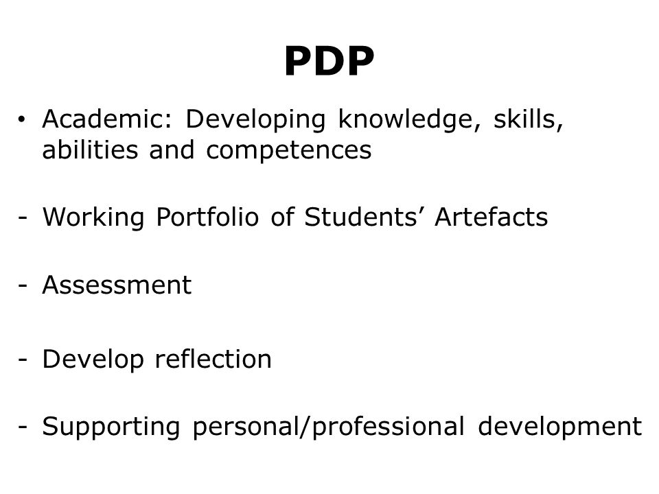 PDP Academic: Developing knowledge, skills, abilities and competences